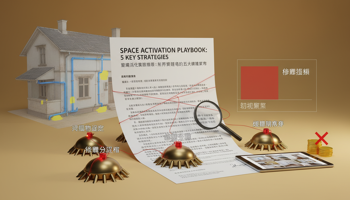 空間活化實戰指南:從租約陷阱到漂亮退場的五大關鍵策略 9 合約簽署的隱形地雷:修繕分攤、遺留物認定與緩衝期博弈