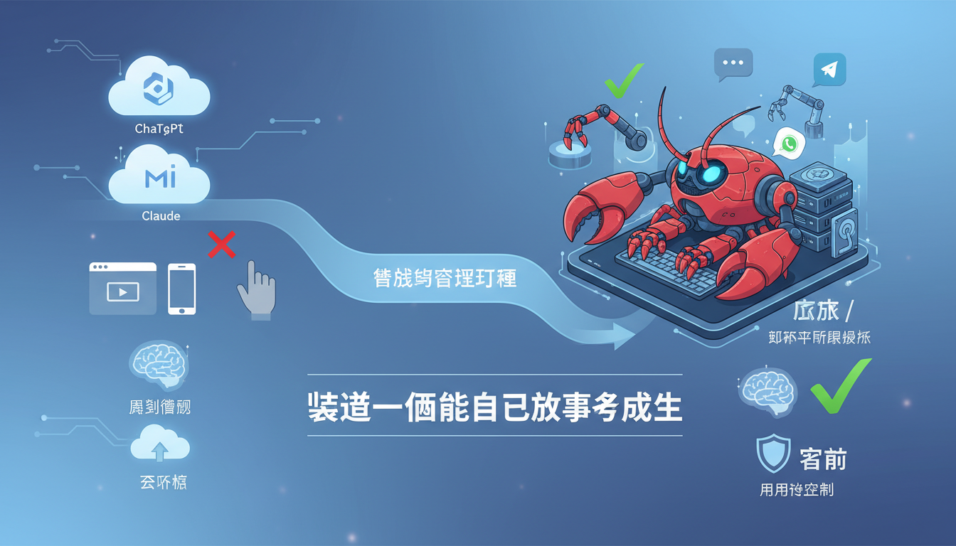 Moltbot(Clawdbot) 爆紅背後:這隻「AI 龍蝦」究竟是什麼?它跟 ChatGPT、Gemini 不一樣的地方在哪? 19 Moltbot vs ChatGPT 差異圖