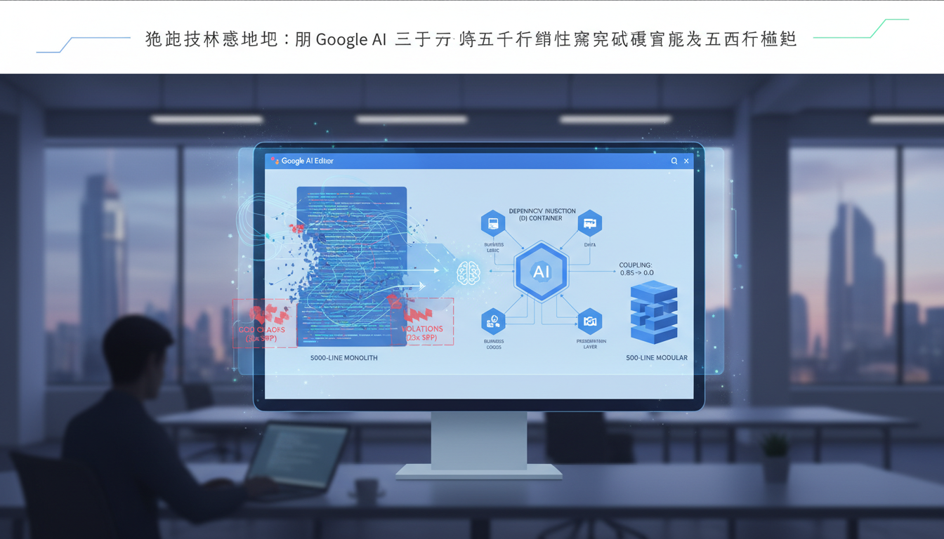 逃離技術債地獄:用 Google AI Editor 三天將五千行單體程式碼重構為五百行模組 18 ALT: 模組化重構, Google AI, 複雜度指標, 単一職責原則