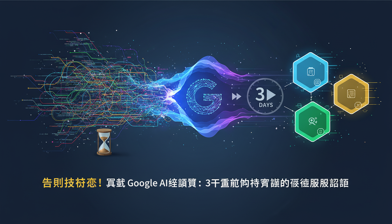告別技術債!實戰 Google AI編輯器:3天重構萬行程式碼的極限開發指南 17 ALT: 經濟高效的程式碼重構工作流,使用Google AI編輯器