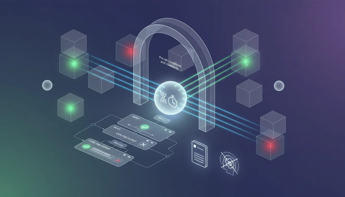 測試的核心概念與基本原理:5大領域完整解析,掌握從軟體到醫學的測試方法 13 測試概念示意圖顯示系統性驗證流程,包含預設條件、評估標準和結果分析的完整測試循環